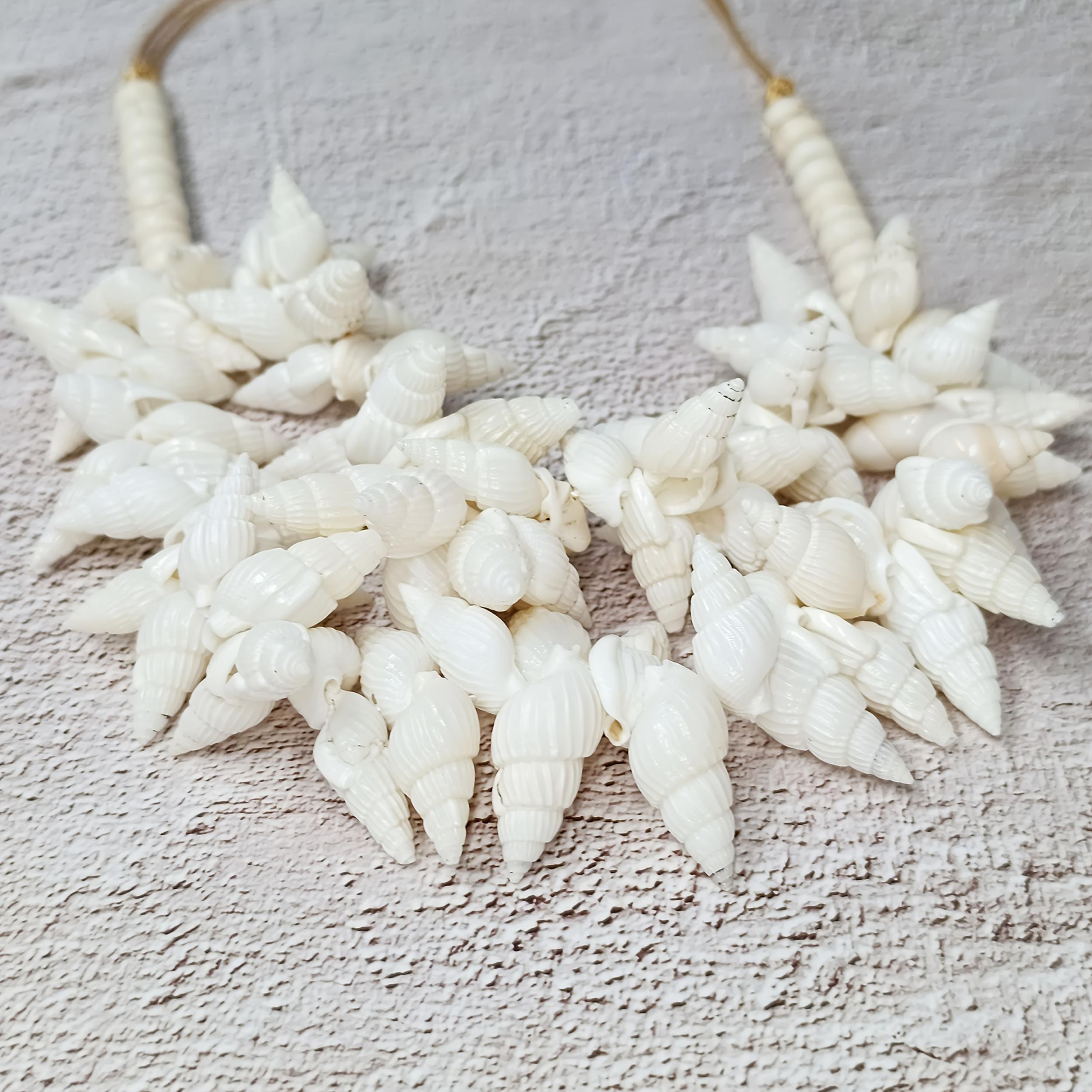 Natural Shell Necklace with Adjustable Cord for Beach Jewelry